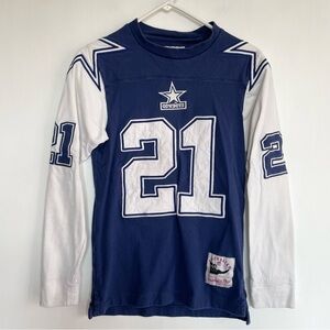 Mitchell Ness NFL Dallas Cowboys Deion Sanders 21 Throwback Jersey Mens S Unisex